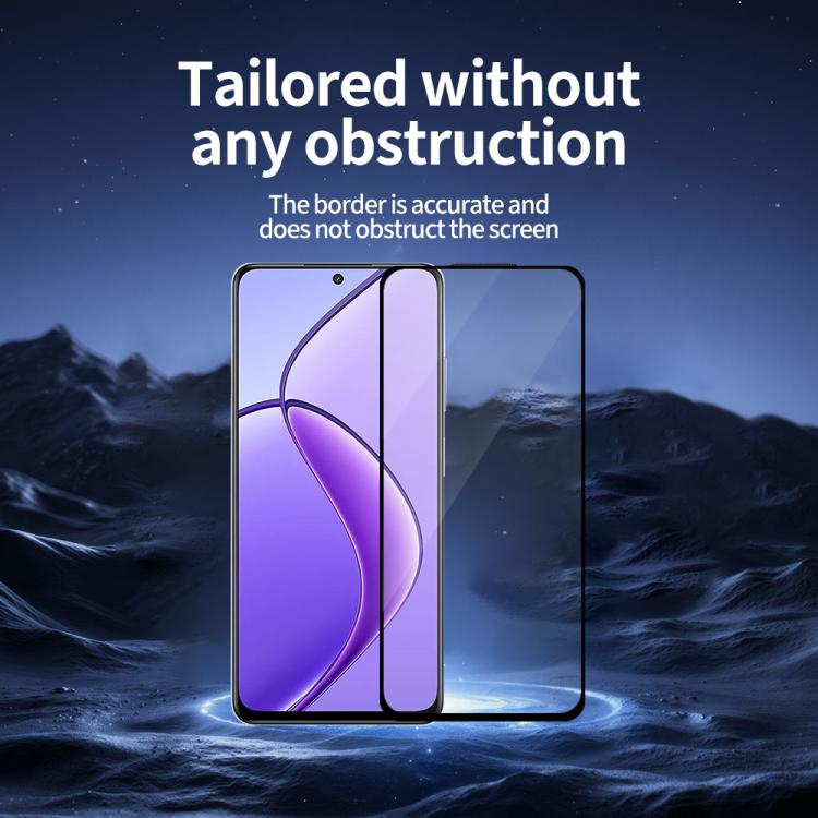 For Realme 12 5G 5pcs / Pack Do As You Wish Silk Screen Printed HD Tempered Glass Film - Black