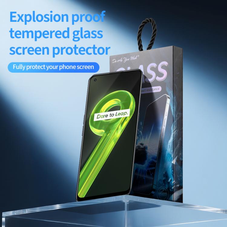 For Realme 9 5pcs / Pack Do As You Wish Silk Screen Printed HD Tempered Glass Film - Black