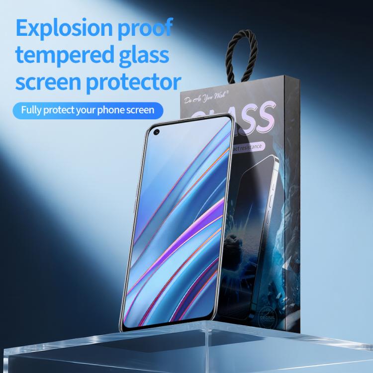 For Realme Narzo 30 / 30 Pro Do As You Wish Silk Screen Printed HD Tempered Glass Film - Black