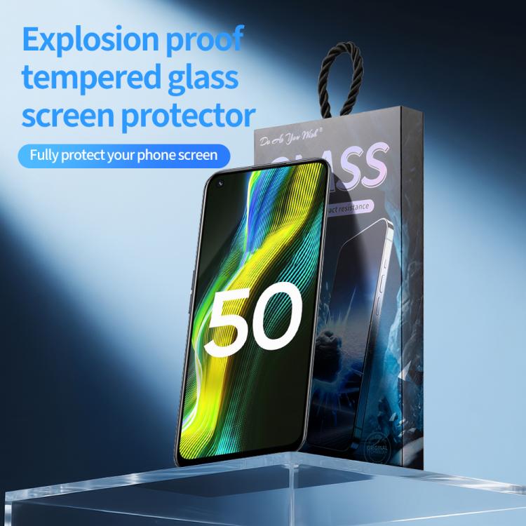 For Realme Narzo 50 4G Do As You Wish Silk Screen Printed HD Tempered Glass Film - Black