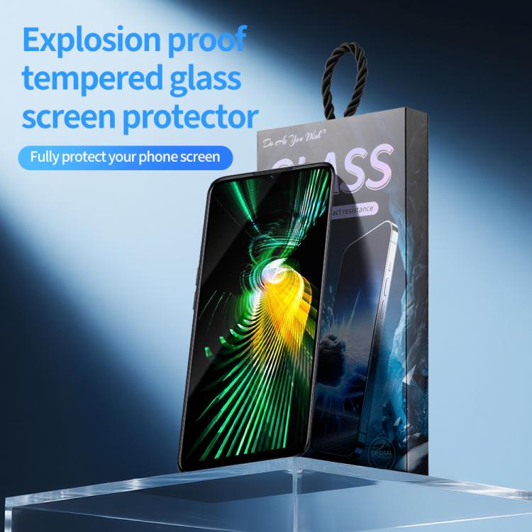 For Realme Narzo 50 5G Do As You Wish Silk Screen Printed HD Tempered Glass Film - Black