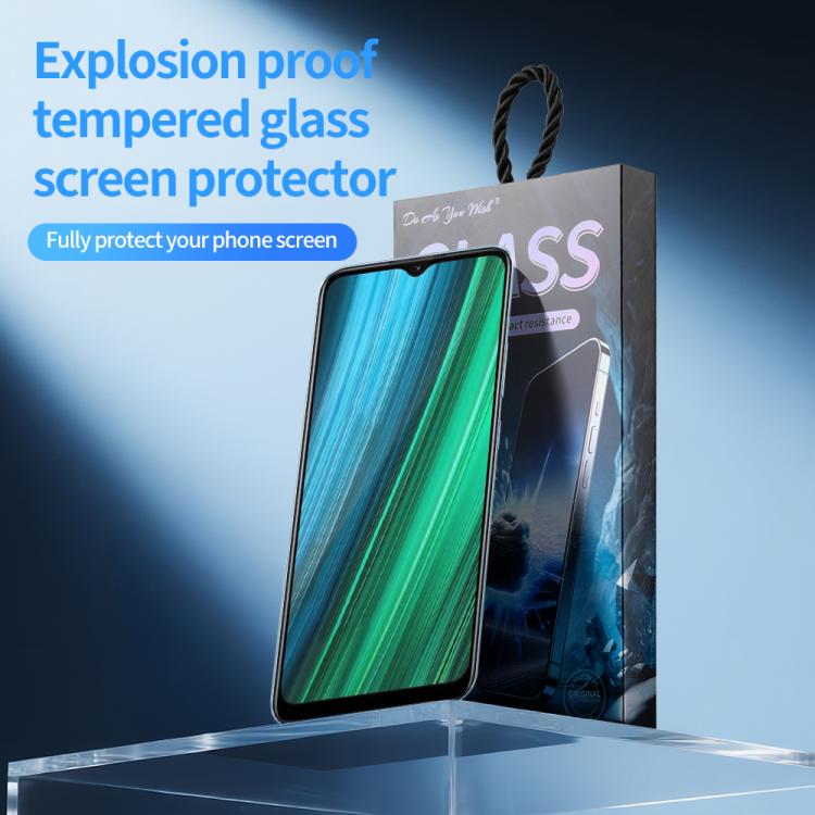 For Realme Narzo 50A Prime Do As You Wish Silk Screen Printed HD Tempered Glass Film - Black