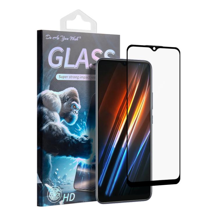For Realme Narzo 50i Prime Do As You Wish Silk Screen Printed HD Tempered Glass Film - Black