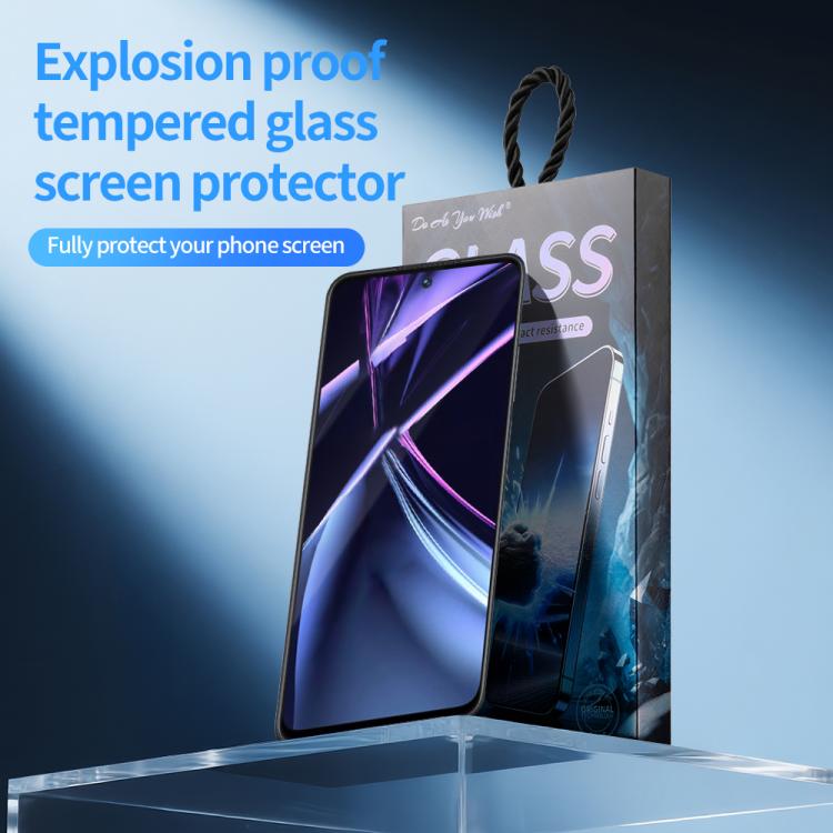 For Realme Narzo N55 Do As You Wish Silk Screen Printed HD Tempered Glass Film - Black