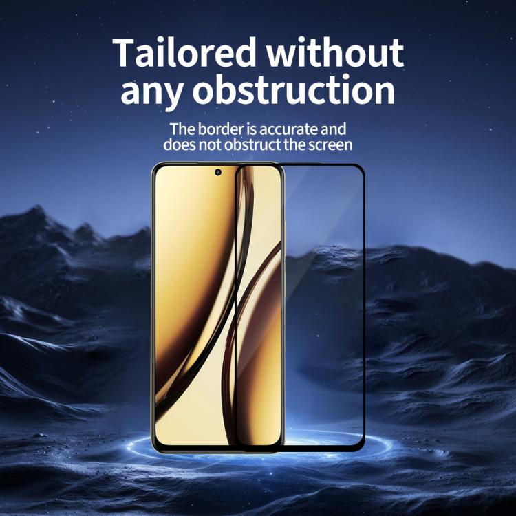 For Realme Narzo N65 Do As You Wish Silk Screen Printed HD Tempered Glass Film - Black