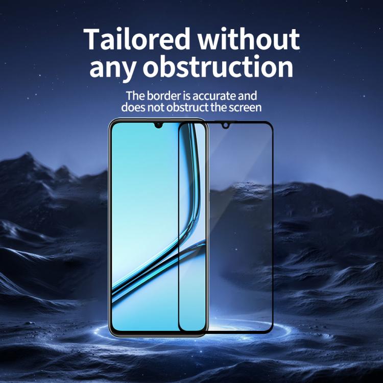 For Realme Note 50 Do As You Wish Silk Screen Printed HD Tempered Glass Film - Black
