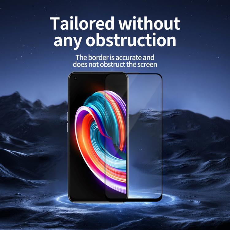 For Realme Q3 Pro Carnival Do As You Wish Silk Screen Printed HD Tempered Glass Film - Black