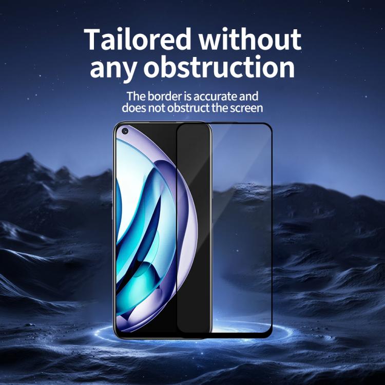 For Realme Q3s Do As You Wish Silk Screen Printed HD Tempered Glass Film - Black