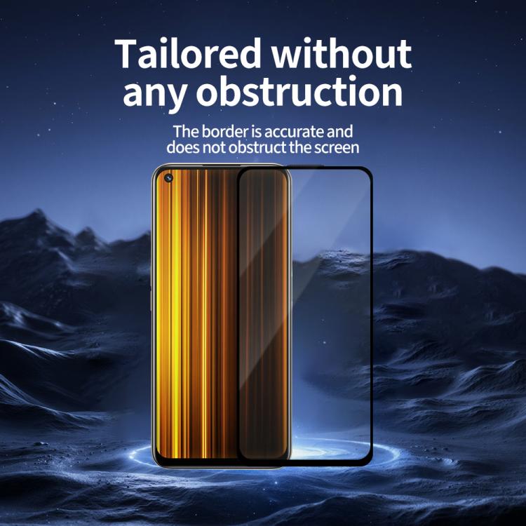 For Realme Q5 Pro Do As You Wish Silk Screen Printed HD Tempered Glass Film - Black
