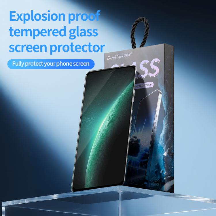 For Realme Narzo 60x Do As You Wish Silk Screen Printed HD Tempered Glass Film - Black