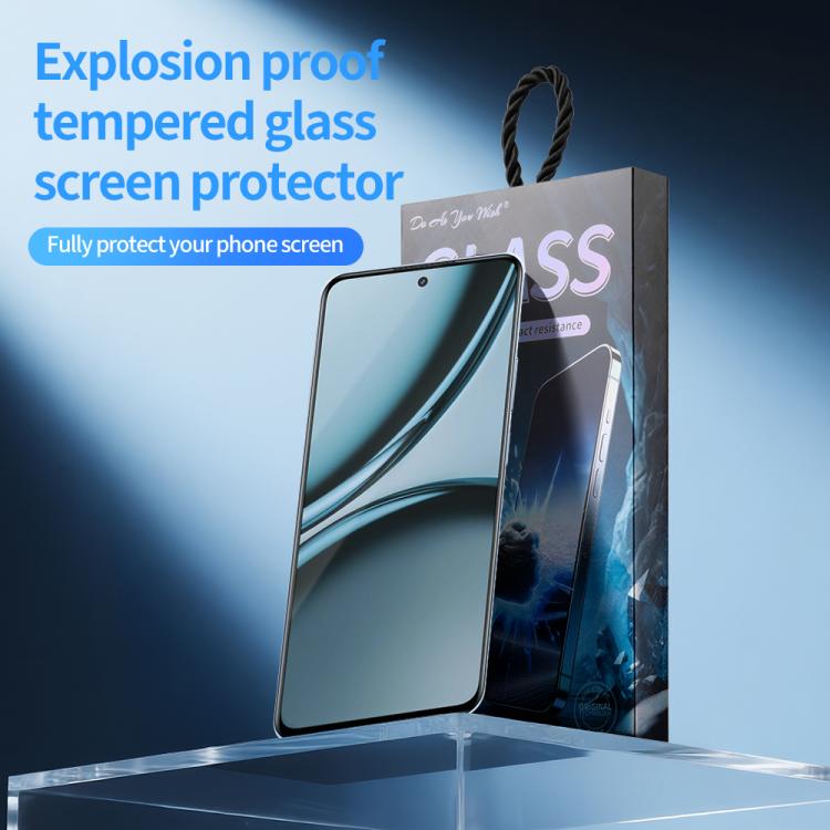 For Realme Narzo 70 5G Do As You Wish Silk Screen Printed HD Tempered Glass Film - Black