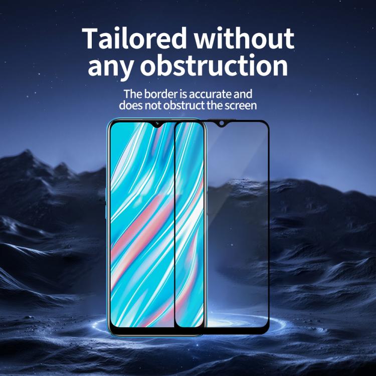 For Realme V11 5G Do As You Wish Silk Screen Printed HD Tempered Glass Film - Black