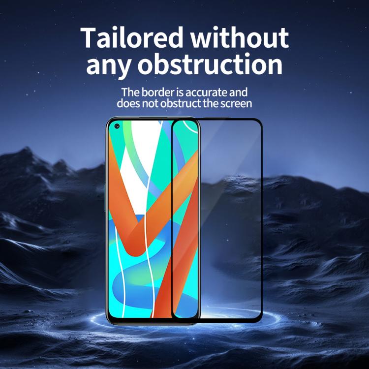 For Realme V13 Do As You Wish Silk Screen Printed HD Tempered Glass Film - Black