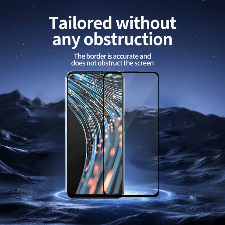 For Realme V25 Do As You Wish Silk Screen Printed HD Tempered Glass Film - Black
