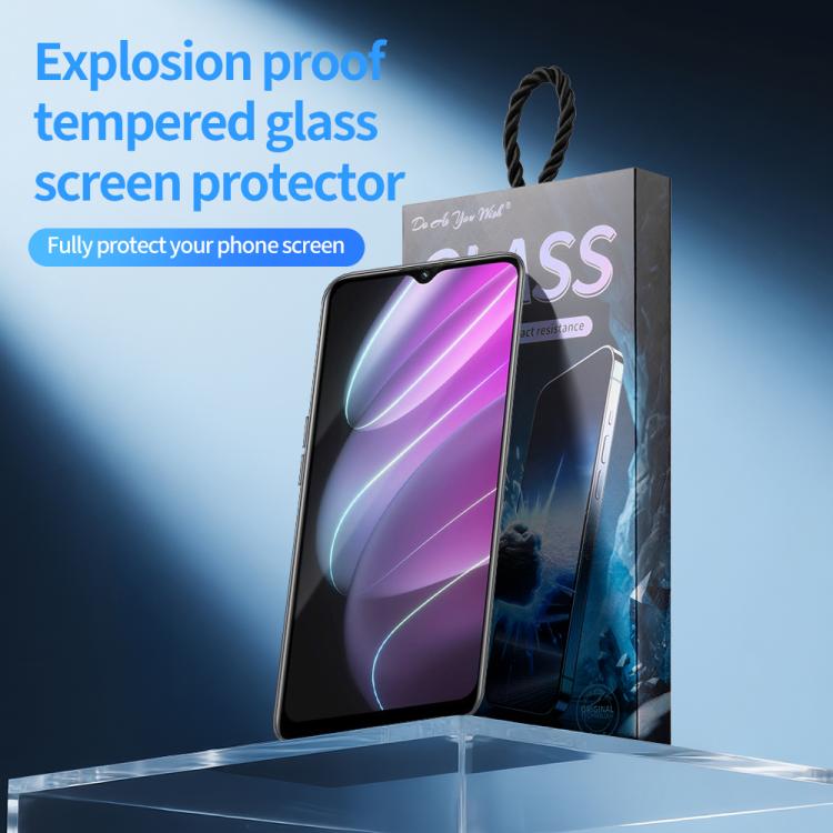 For Realme V30 / V30t Do As You Wish Silk Screen Printed HD Tempered Glass Film - Black