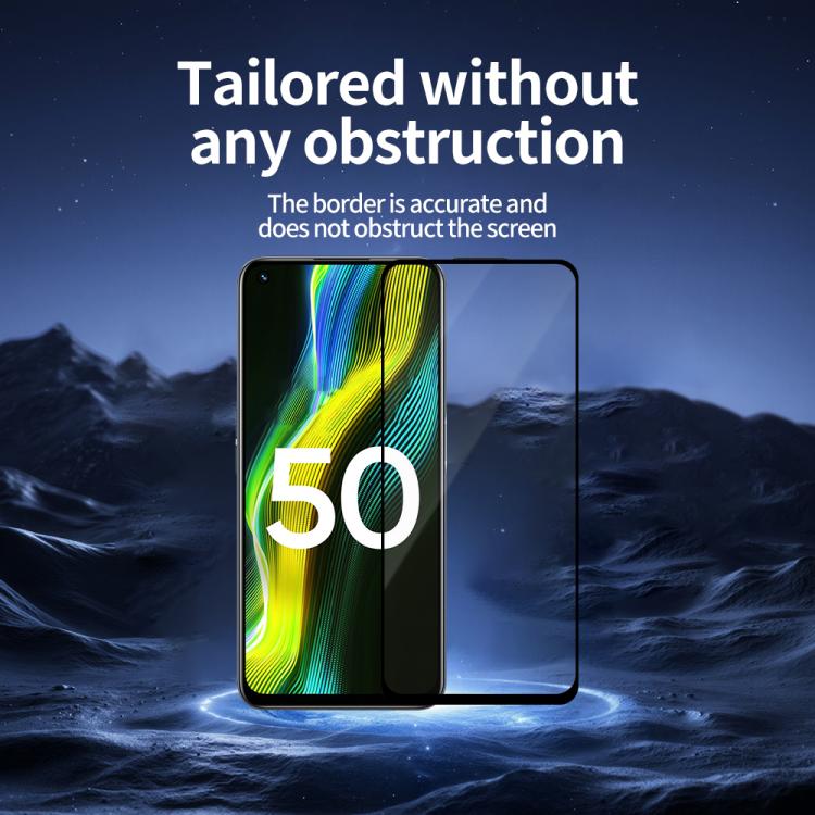 For Realme Narzo 50 4G 5pcs / Pack Do As You Wish Silk Screen Printed HD Tempered Glass Film - Black