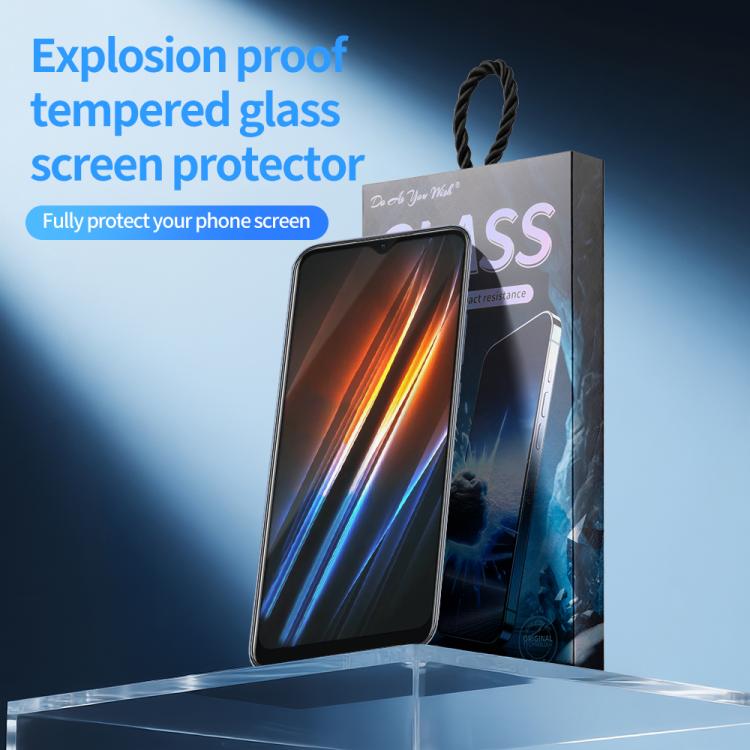 For Realme Narzo 50i Prime 5pcs / Pack Do As You Wish Silk Screen Printed HD Tempered Glass Film - Black