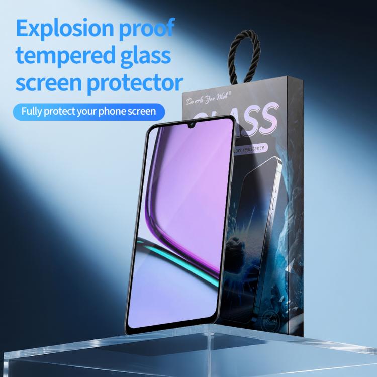 For Realme Note 60 5pcs / Pack Do As You Wish Silk Screen Printed HD Tempered Glass Film - Black