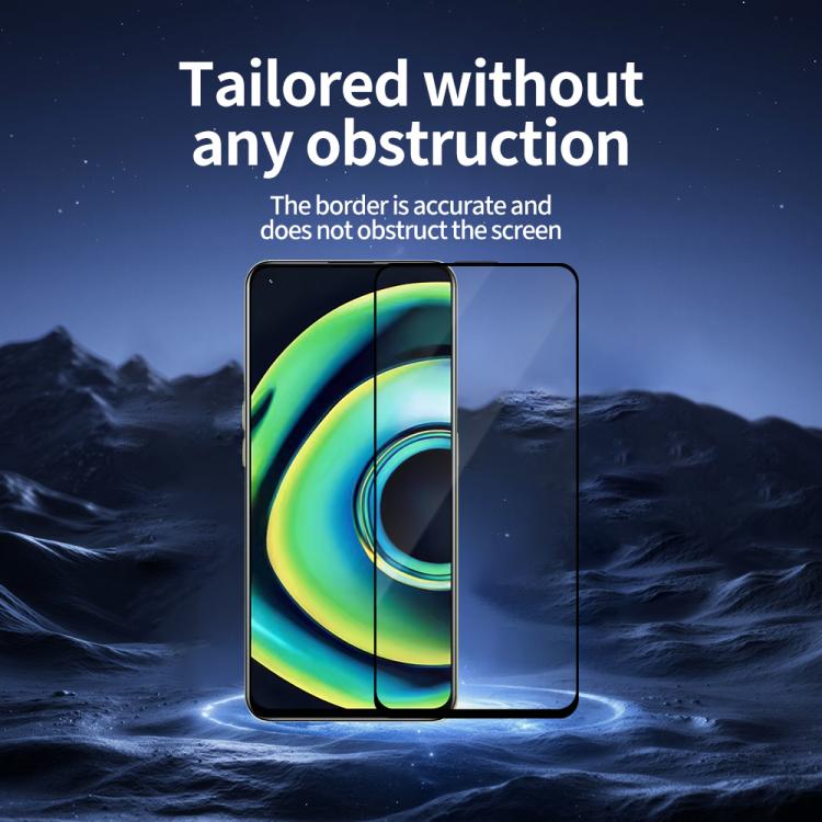 For Realme Q3 Pro 5G 5pcs / Pack Do As You Wish Silk Screen Printed HD Tempered Glass Film - Black