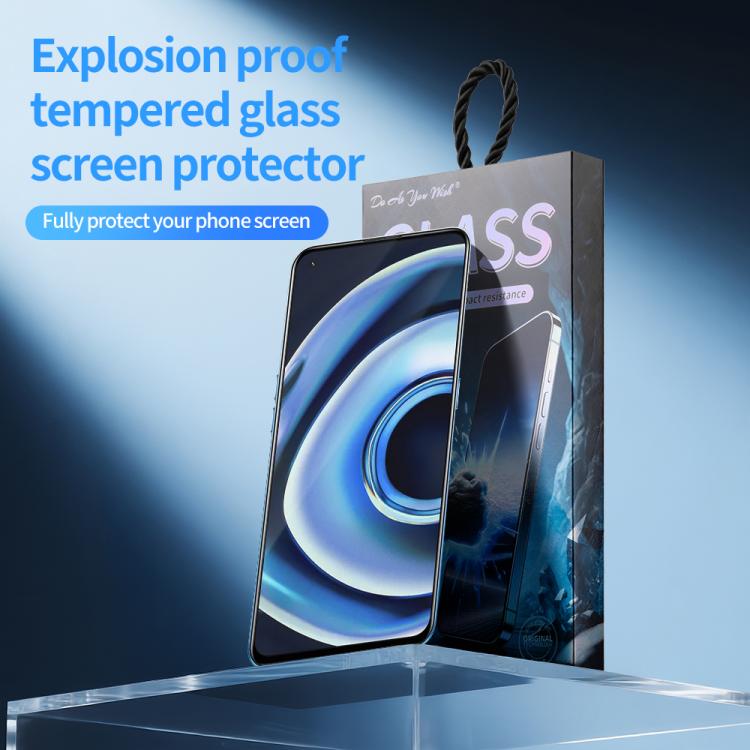 For Realme Q3 5G 5pcs / Pack Do As You Wish Silk Screen Printed HD Tempered Glass Film - Black