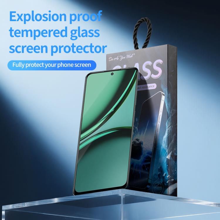 For Realme Narzo 70x 5pcs / Pack Do As You Wish Silk Screen Printed HD Tempered Glass Film - Black