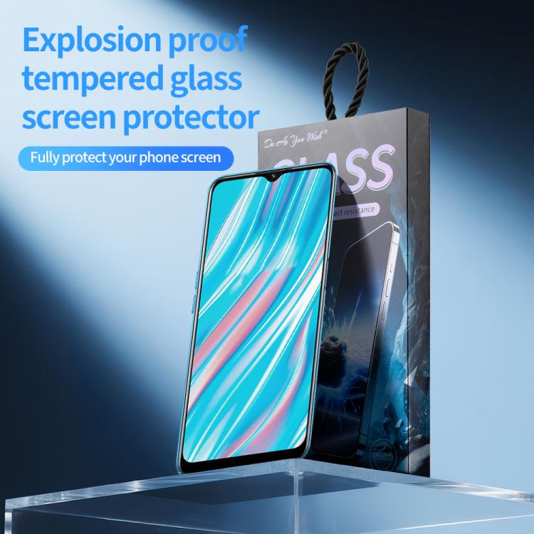 For Realme V11 5G 5pcs / Pack Do As You Wish Silk Screen Printed HD Tempered Glass Film - Black