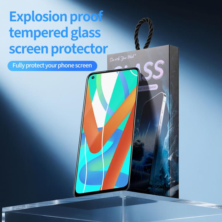 For Realme V13 5pcs / Pack Do As You Wish Silk Screen Printed HD Tempered Glass Film - Black