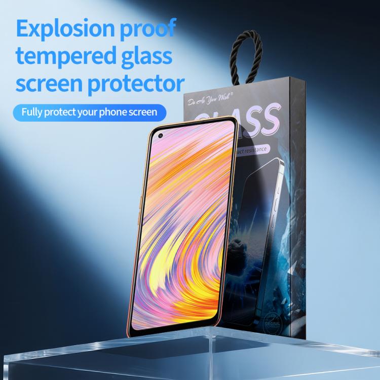 For Realme V15 5pcs / Pack Do As You Wish Silk Screen Printed HD Tempered Glass Film - Black