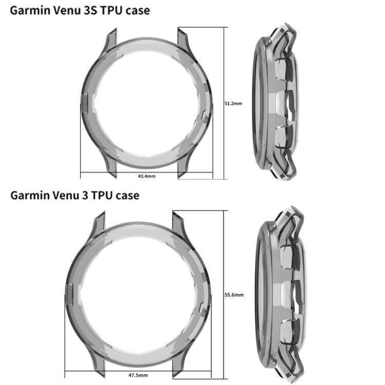 For Garmin Venu 3S Half Coverage Hollow TPU Watch Protective Cover