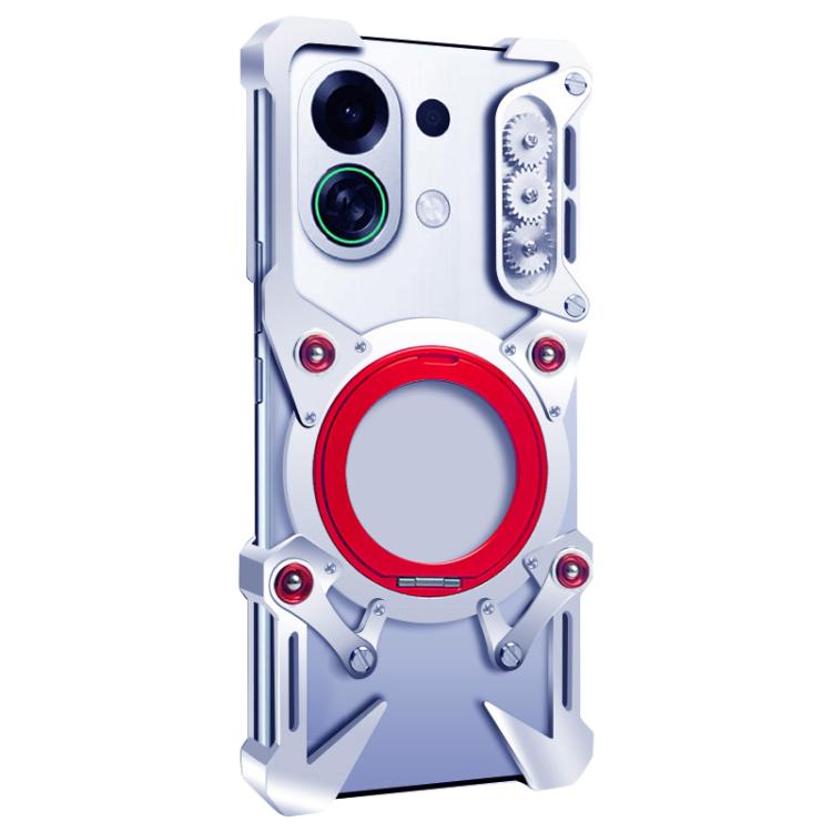 For OPPO K13 Turbo Rotating Bracket Hollow Metal Phone Case with Lanyard