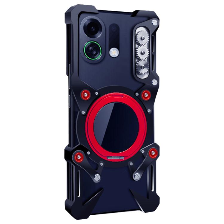 For OPPO K13 Turbo Pro Rotating Bracket Hollow Metal Phone Case with Lanyard