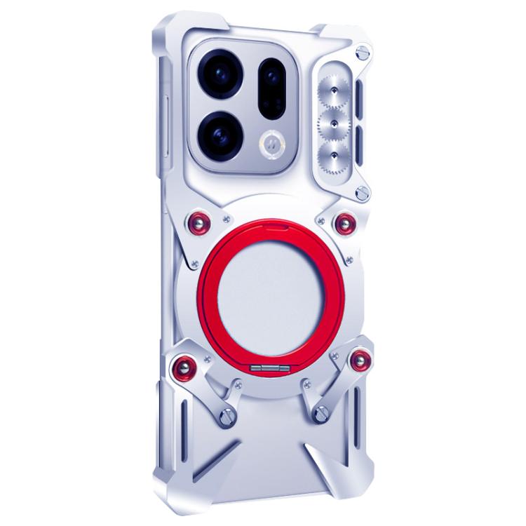 For OPPO Find X9 / X9s Rotating Bracket Hollow Metal Phone Case with Lanyard