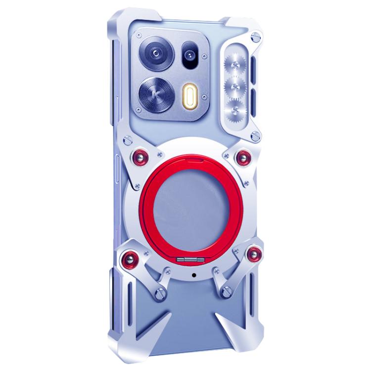 For OPPO K15 Pro Rotating Bracket Hollow Metal Phone Case with Lanyard