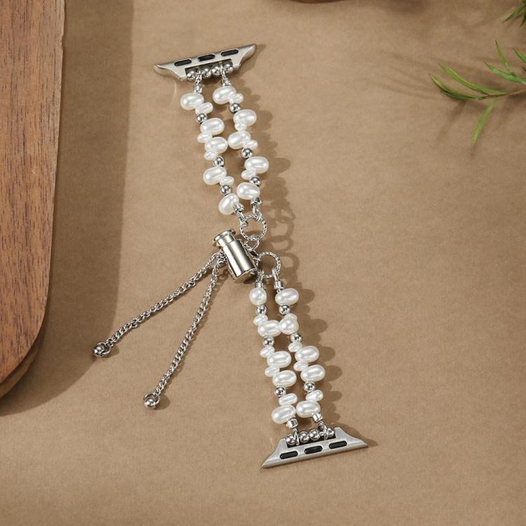 For Apple Watch 38 / 40 / 41 / S11 42mm xDfind Irregular Pearls Metal Watch Band