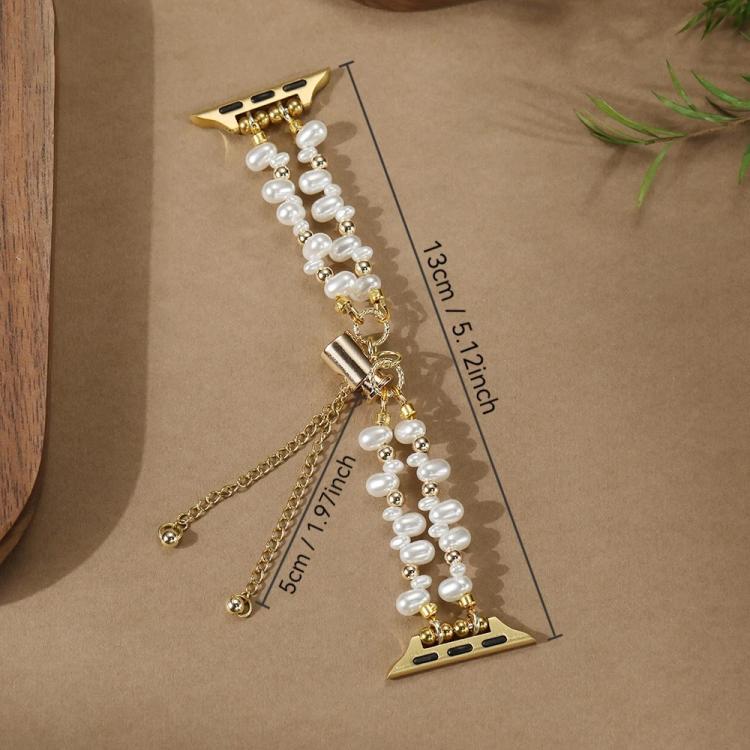 For Apple Watch 38 / 40 / 41 / S11 42mm xDfind Irregular Pearls Metal Watch Band