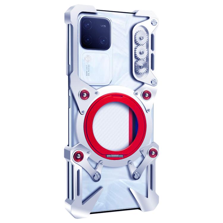 For vivo S18 Pro Rotating Bracket Hollow Metal Phone Case with Lanyard