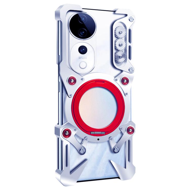 For vivo S19 Pro Rotating Bracket Hollow Metal Phone Case with Lanyard