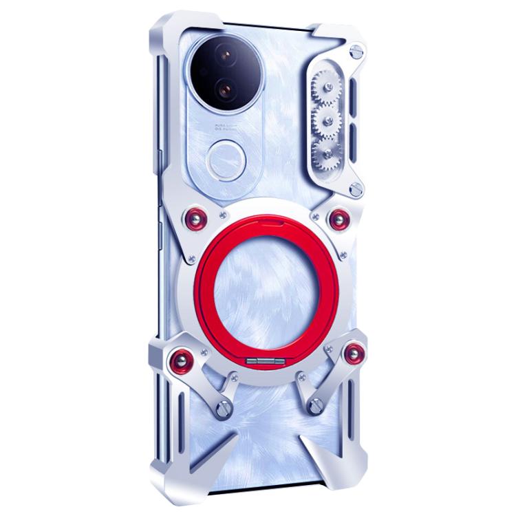 For vivo S20 Rotating Bracket Hollow Metal Phone Case with Lanyard