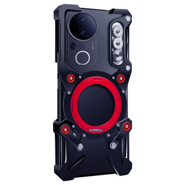 For vivo S20 Pro Rotating Bracket Hollow Metal Phone Case with Lanyard