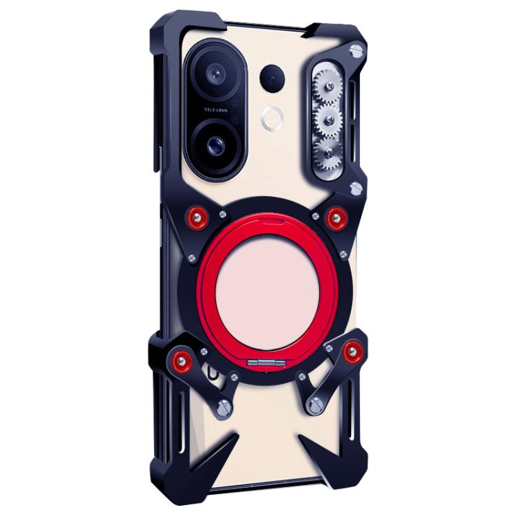 For vivo S30 Rotating Bracket Hollow Metal Phone Case with Lanyard