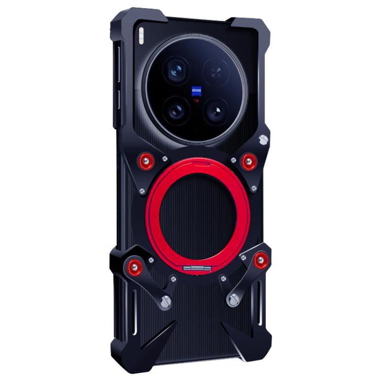For vivo X200 Ultra Rotating Bracket Hollow Metal Phone Case with Lanyard