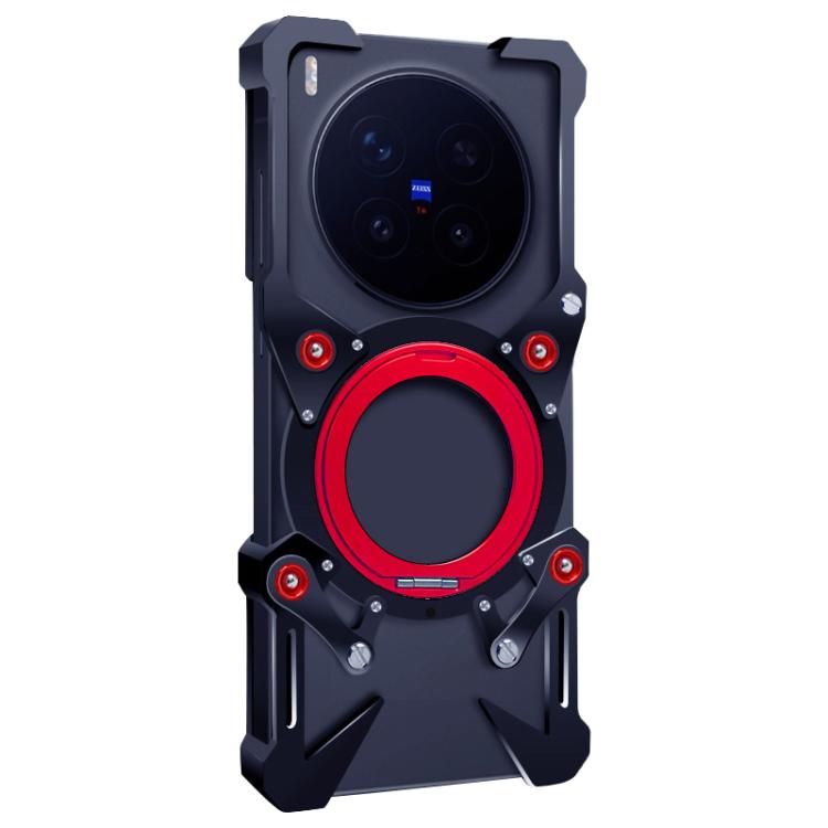 For vivo X300 Pro Rotating Bracket Hollow Metal Phone Case with Lanyard