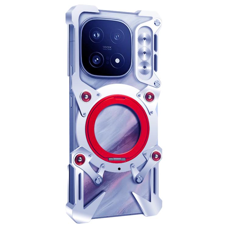 For vivo iQOO 15 Rotating Bracket Hollow Metal Phone Case with Lanyard