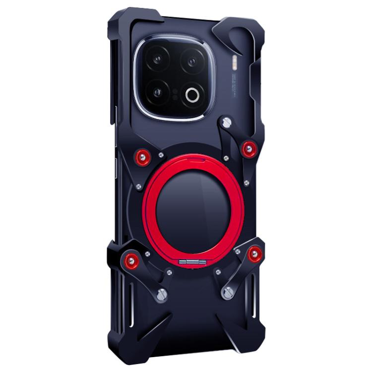 For vivo iQOO 13 Rotating Bracket Hollow Metal Phone Case with Lanyard