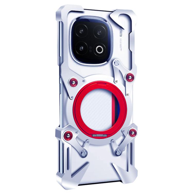 For vivo iQOO 13 Rotating Bracket Hollow Metal Phone Case with Lanyard