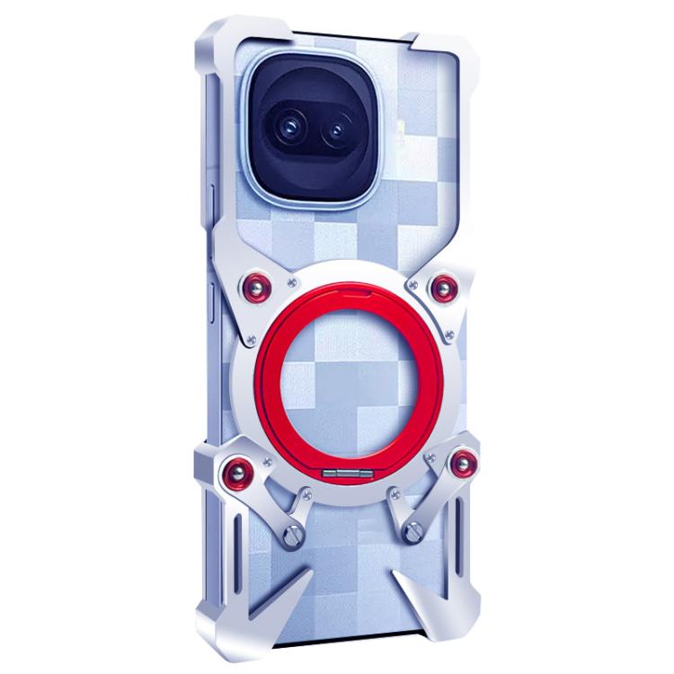 For vivo iQOO Z11 Turbo 5G Rotating Bracket Hollow Metal Phone Case with Lanyard