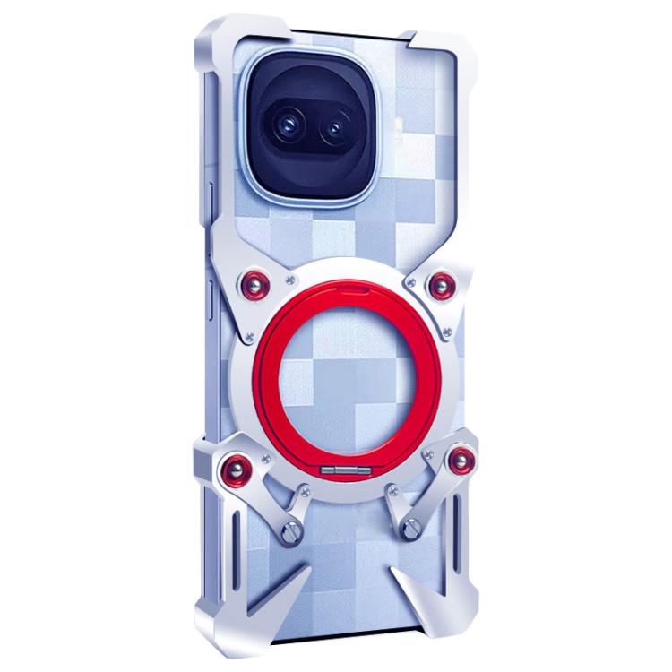 For vivo iQOO 15R 5G Rotating Bracket Hollow Metal Phone Case with Lanyard