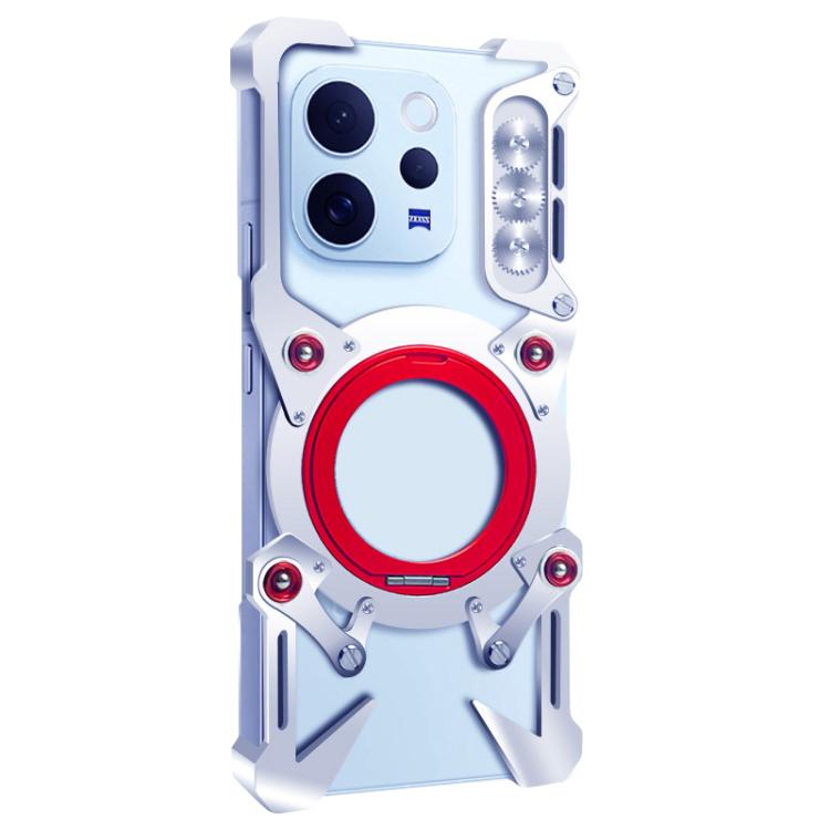 For vivo V70 5G Rotating Bracket Hollow Metal Phone Case with Lanyard