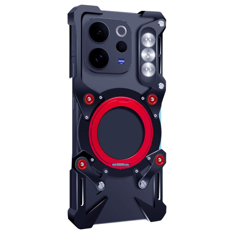 For vivo V70 Elite 5G Rotating Bracket Hollow Metal Phone Case with Lanyard