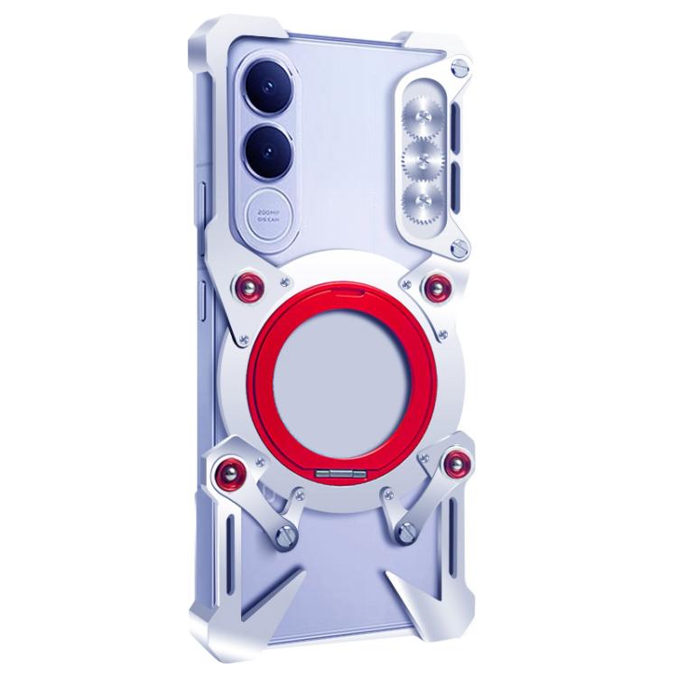 For vivo V70 FE 5G Rotating Bracket Hollow Metal Phone Case with Lanyard